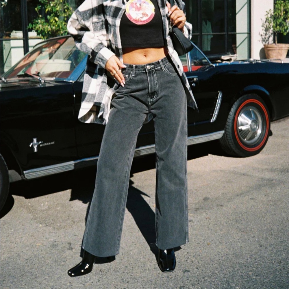Black straight legged princess Polly jeans